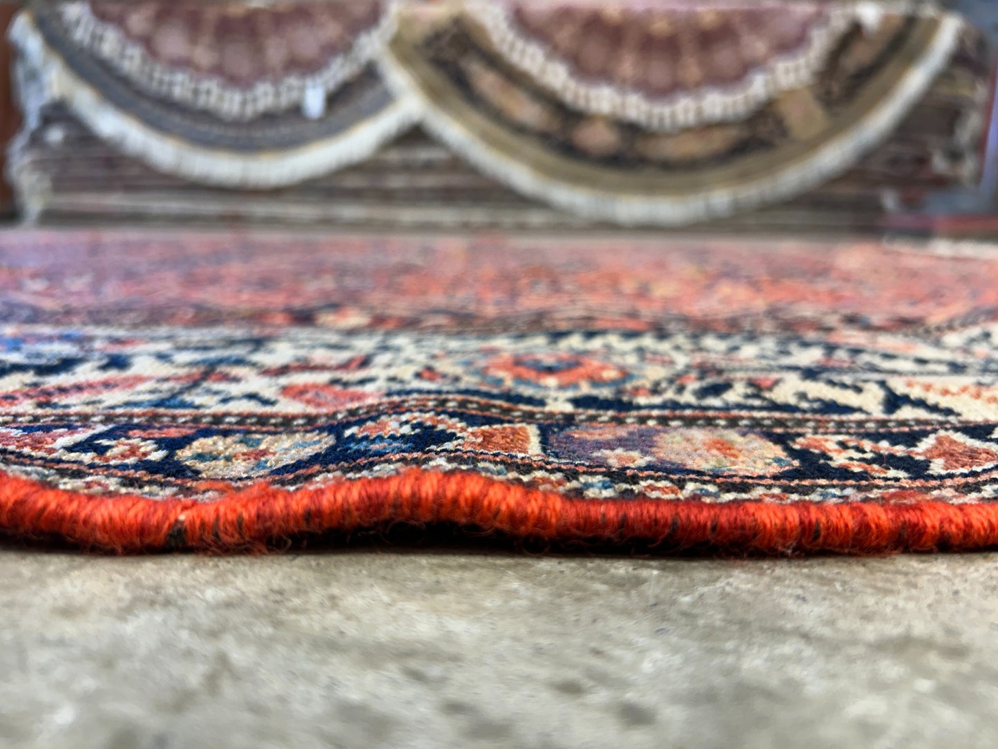 5'1"x6'1" Antique Hand-Knotted 100% Wool Pile Sennehe Area Rug - Carpet