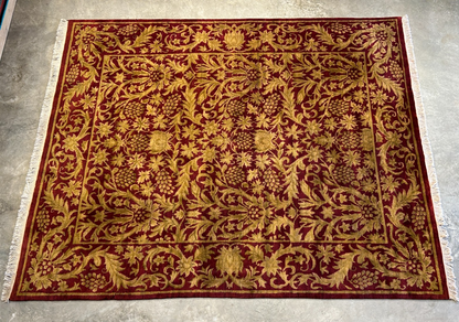 8'x10' Hand-Knotted 100% Wool Pile All-Over Area Rug - Carpet