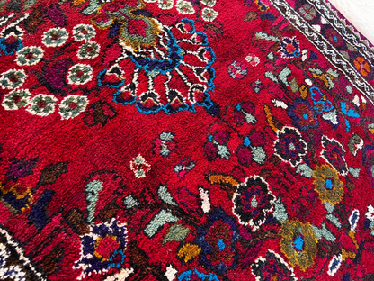 4'6" x 8' Hand-Knotted 100% Wool Hamadane Area Rug