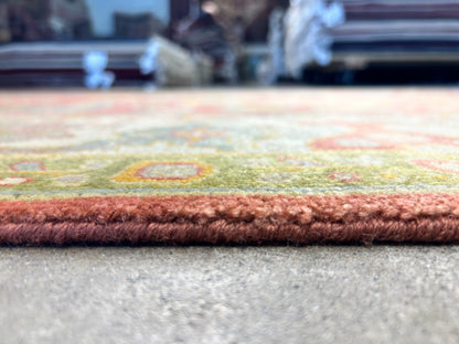 6'2"x8'11" Hand-Knotted 100% Wool Pile India-Farahane Carpet - Area Rug