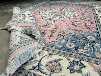 6'2"x8'10" Hand-Knotted 100% Wool Pile Tabrize Design Carpet - Area Rug