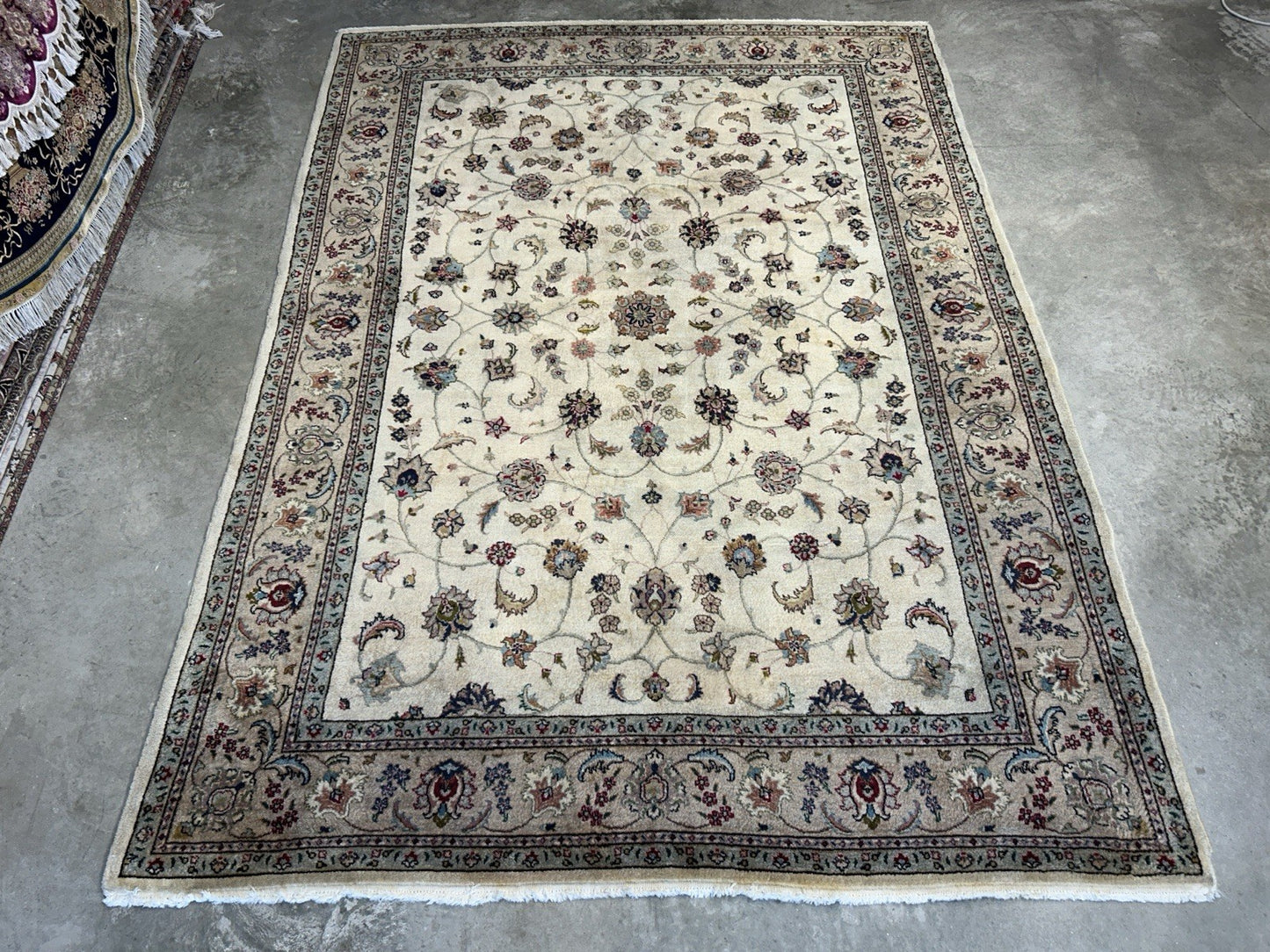 7’x9’11” Vintage Hand-Knotted 100% Wool Pile Tabrize Area Rug - Carpet