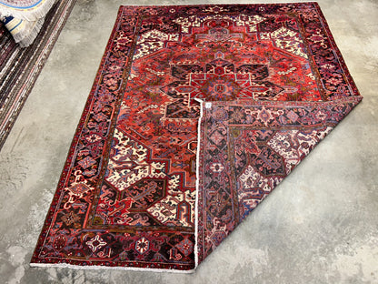 8'9"x11'4" Hand-Knotted 100% Wool Pile Herize Rug