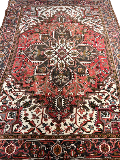 6'7"x9'5" Hand-Knotted 100% Wool Herize Carpet - Area Rug