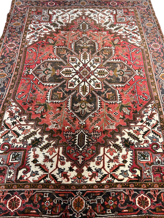 6'7"x9'5" Hand-Knotted 100% Wool Herize Carpet - Area Rug