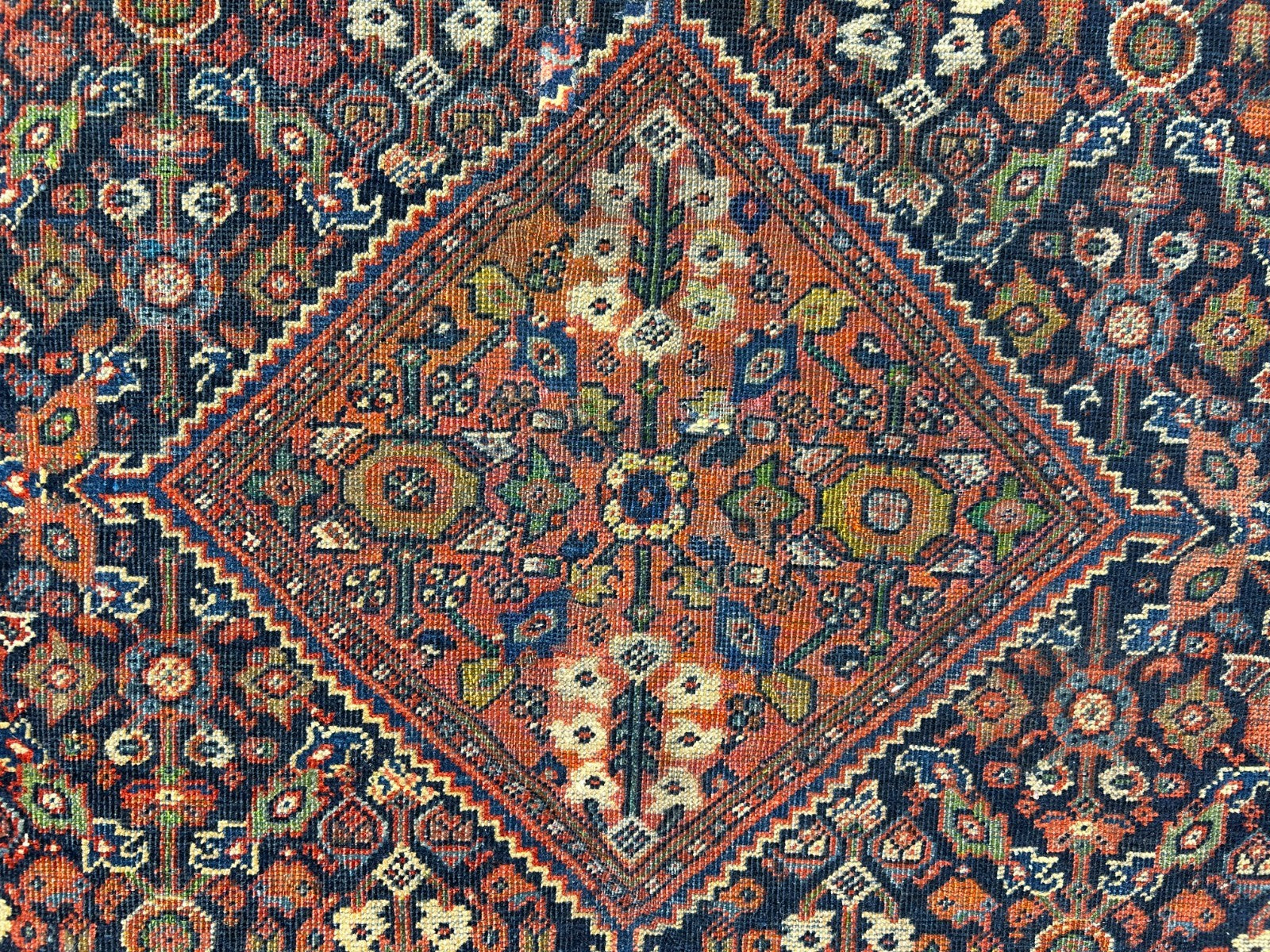 4'4"x6'6" Antique Hand-Knotted 100% Wool Pile Sennehe Area Rug - Carpet