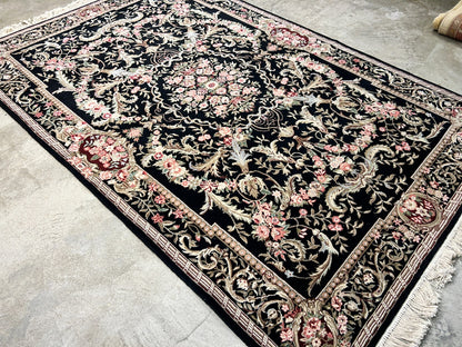 5'6"x8'6'' Hand-Knotted 100% Wool Pile Sino-Persiane Area Rug - Area Carpet