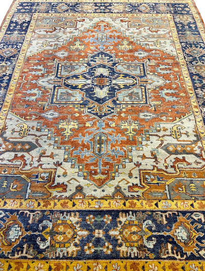 9'x12' Hand-Knotted 100% Lamb Wool  Serapie Design Carpet - Area Rug