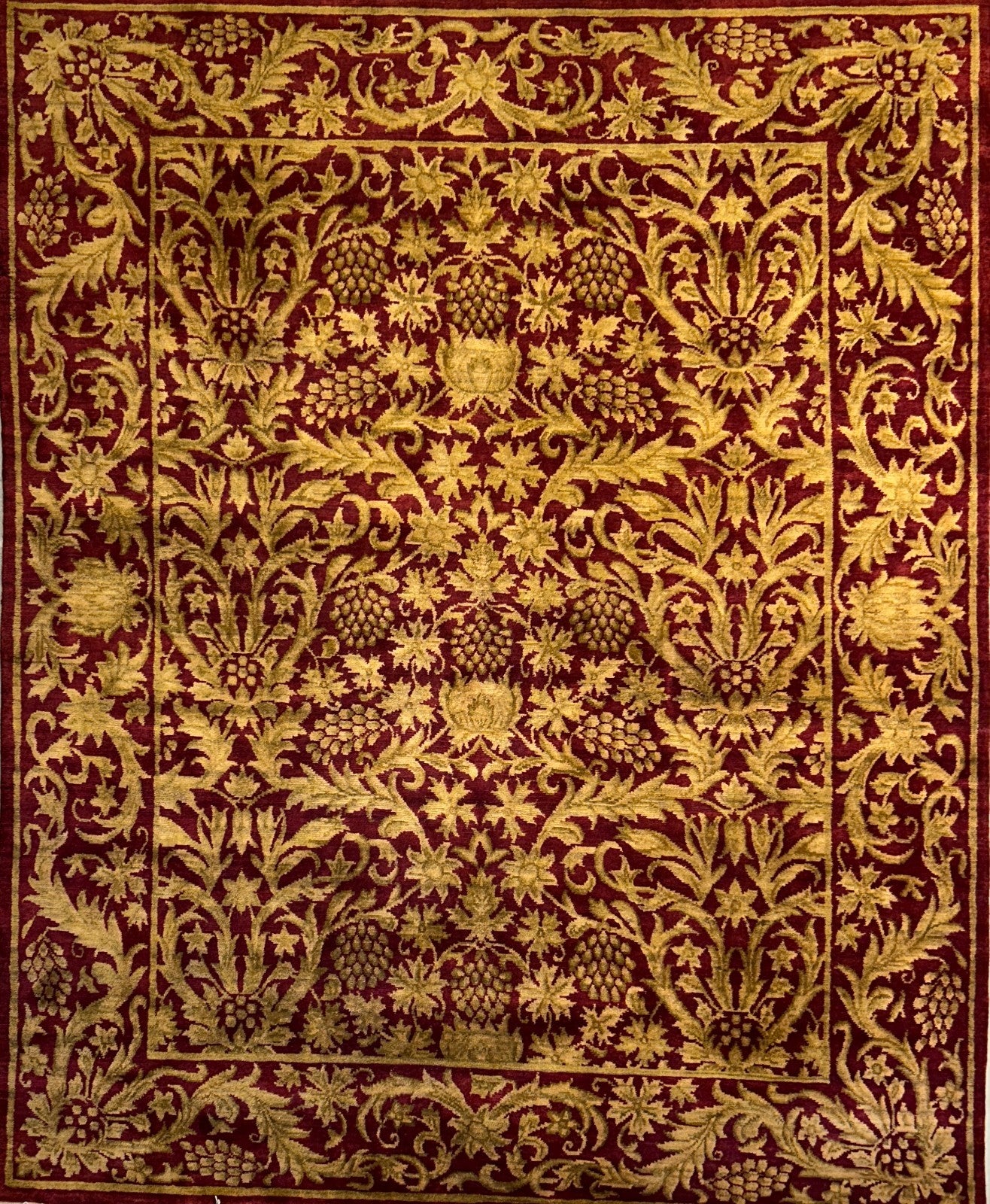 8'x10' Hand-Knotted 100% Wool Pile All-Over Area Rug - Carpet