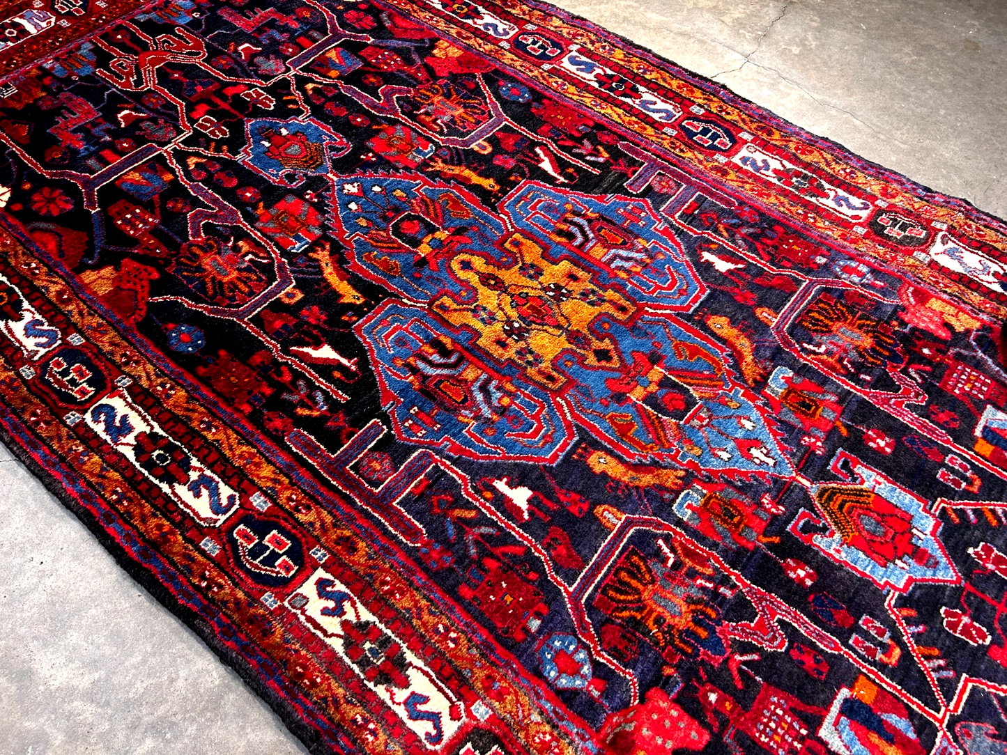 5'3" x 10'11" Hand-Knotted 100% Lamb Wool Pile Nahavande Area Rug - Carpet