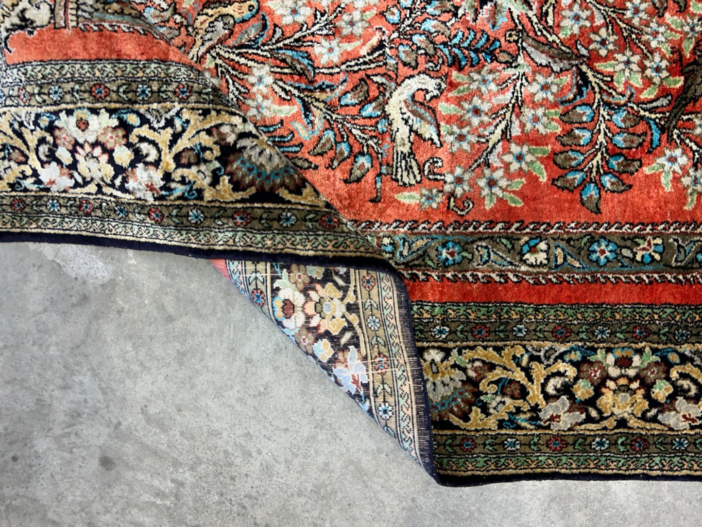 3'3"x5'7" Exquisite Fine Hand-Knotted 100% Silk Tree of Life Area Rug