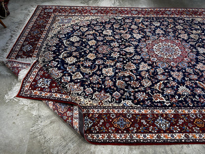 7'9"x12'8" Extra Fine Hand-Knotted Wool & Silk Isfahane Seirafian Rug