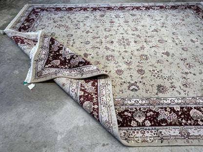 9'x12' Hand-Knotted Wool & Silk Pile Sinopersian Carpet - Area Rug