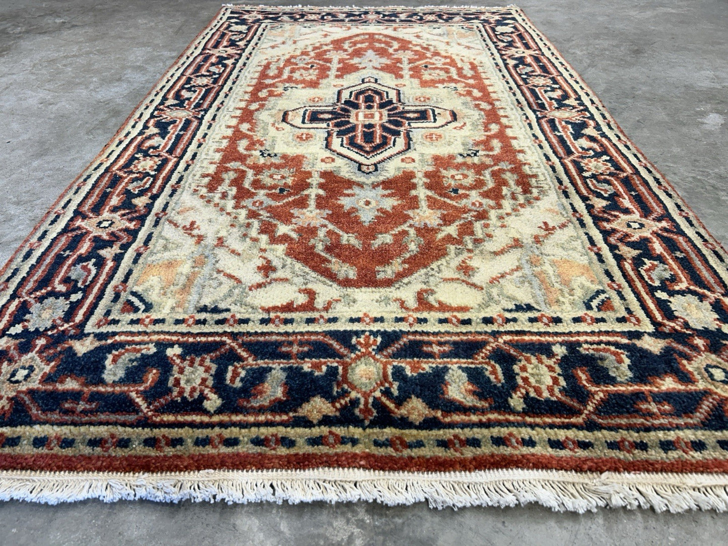 3’1"x5’1" Hand-Knotted 100% Wool Indoserapi Area Rug - Carpet