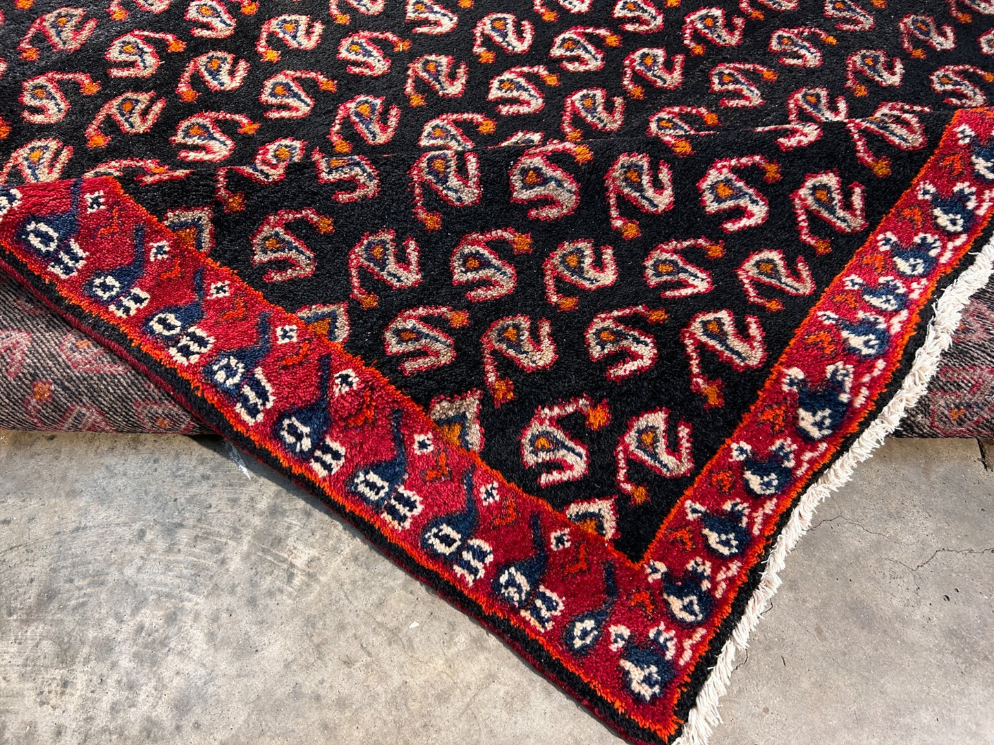 5' x 8'1" Hand-Knotted 100% Wool Pile Mosole Hamadane Area Rug - Carpet