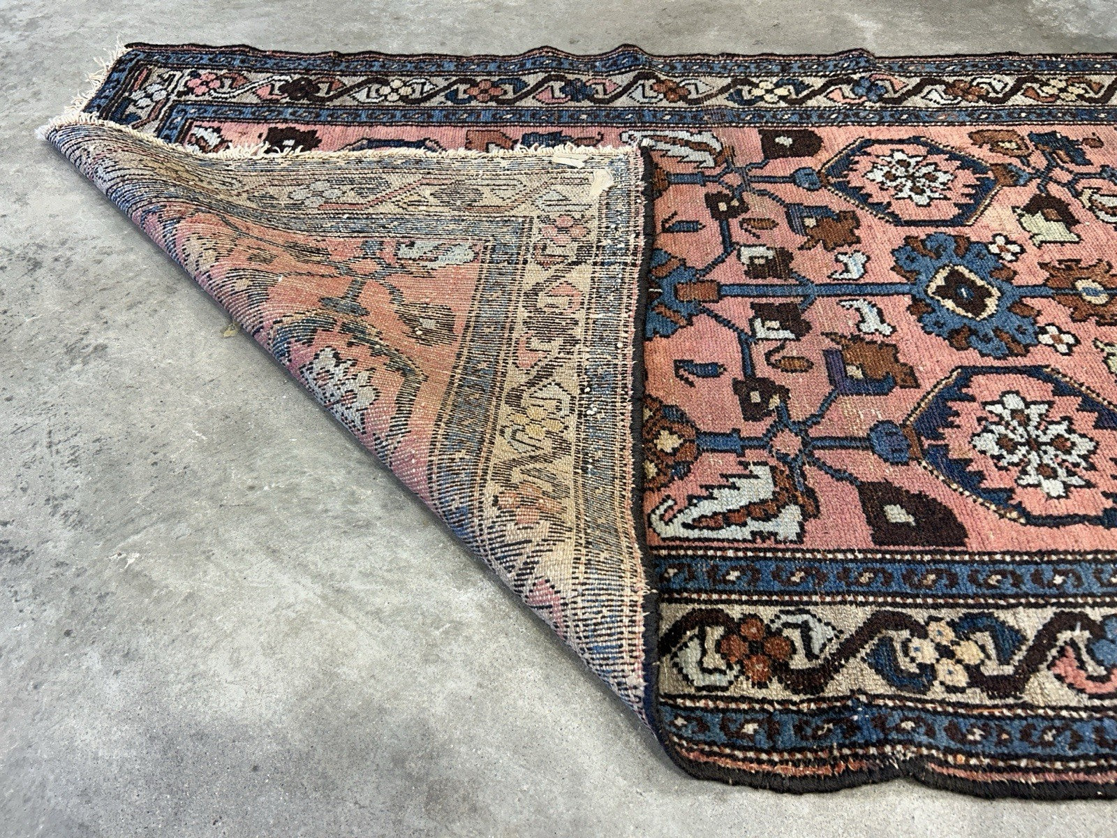 3’3”x6’ Antique Hand-Knotted 100% Wool Pile Hamadane Area Rug - Carpet