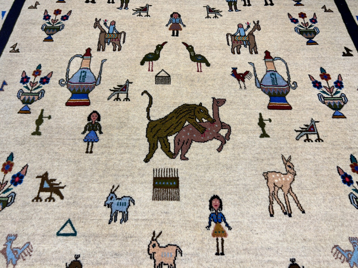 6'3"x9'4" Hand-Knotted 100% Wool Pile Gabeh Carpet - Area Rug