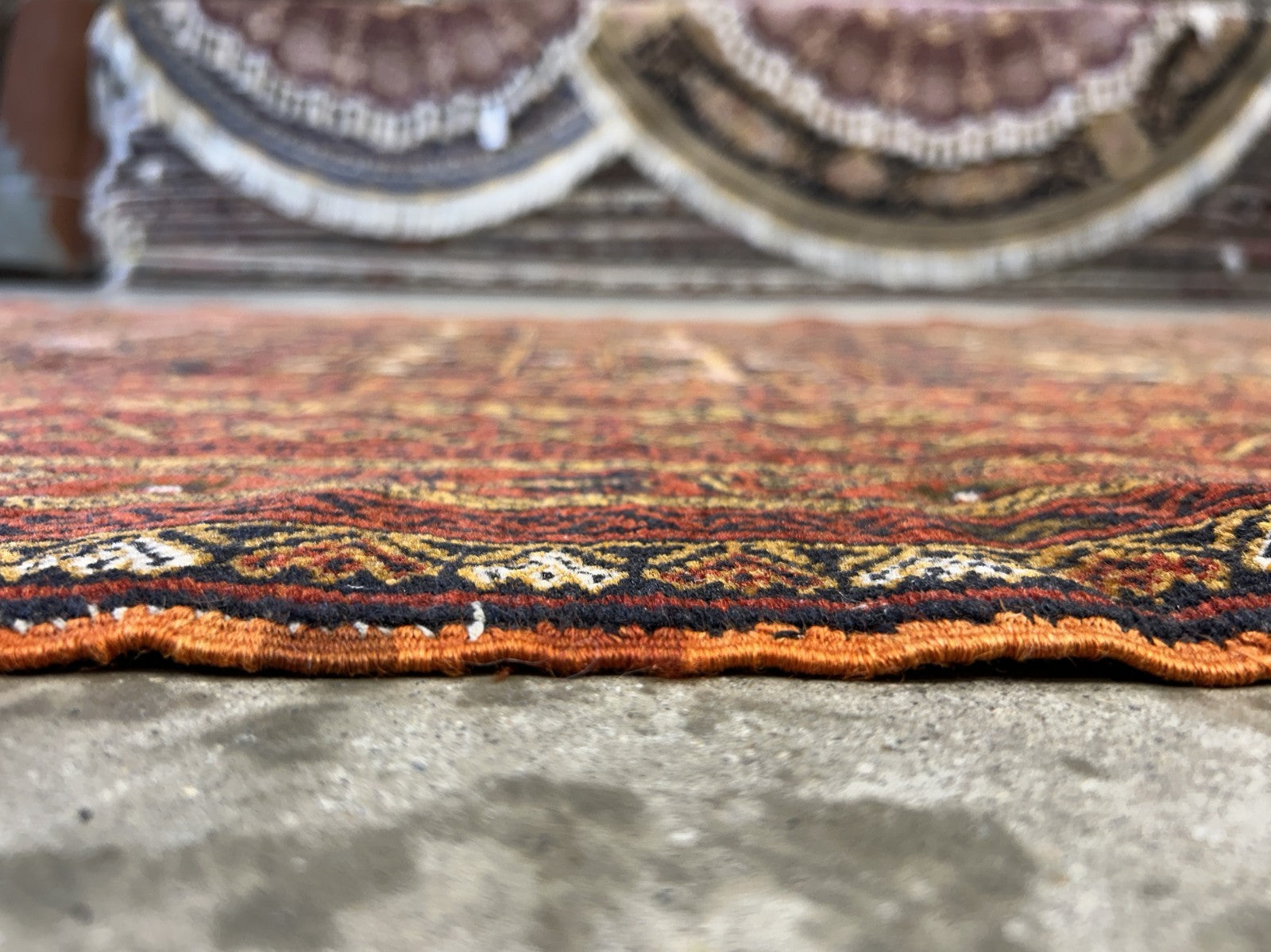 3'10"x6'3" Vintage Hand-Knotted 100% Wool Pile Oriental Area Rug - Carpet