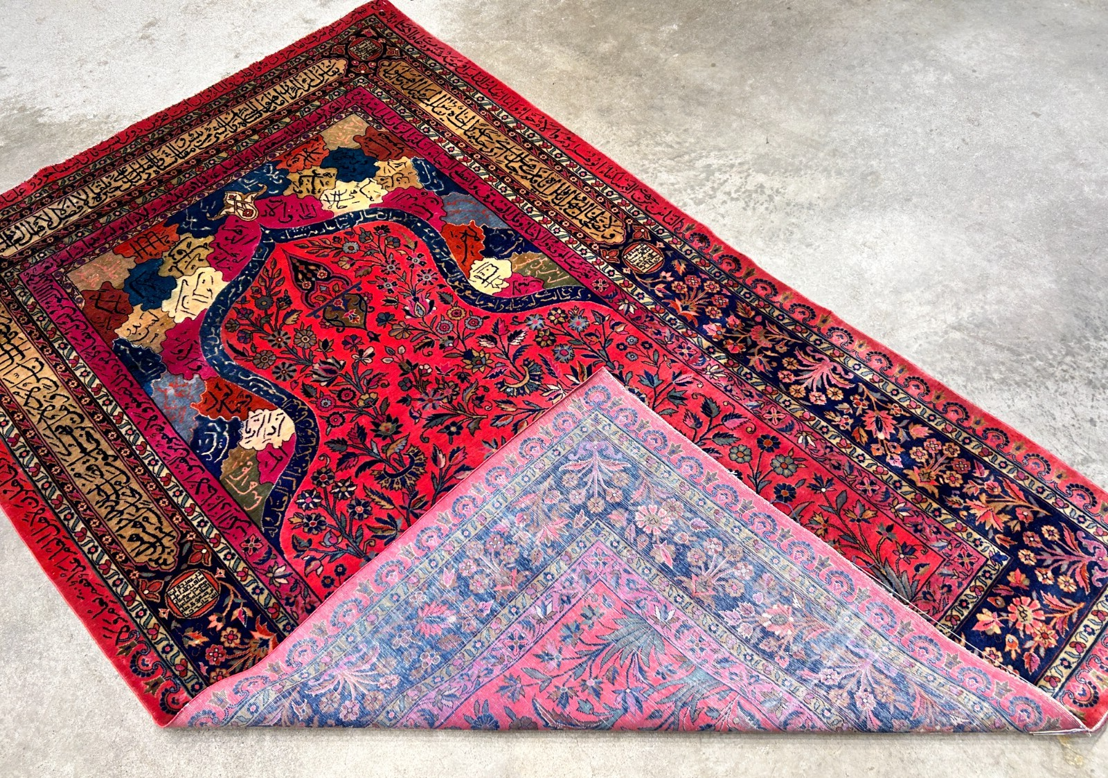 4'1"x6'10" Collector Antique Extra Fine Hand-Knotted 100% Wool Kashane Rug