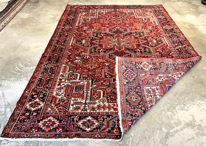 7'10"x11'4" Hand-Knotted 100% Wool Pile Herize Rug