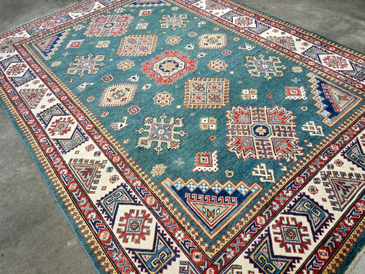 7'x10' Hand-Knotted 100% Wool Carpet - Fine Kazak Area Rug