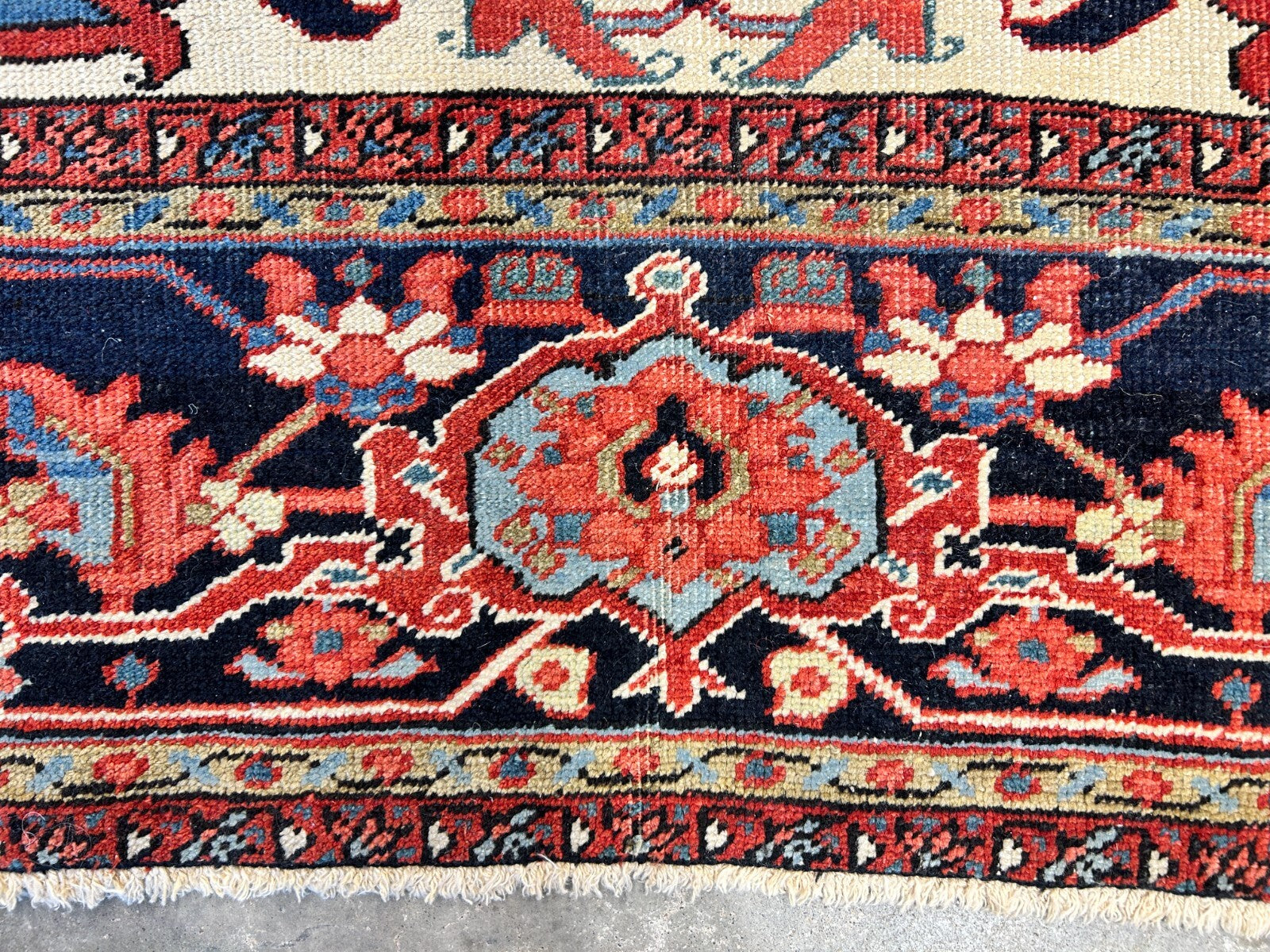 Collector Item - 9'x11'6" Hand-Knotted 100% Wool Pile Serapie Carpet - Area Rug
