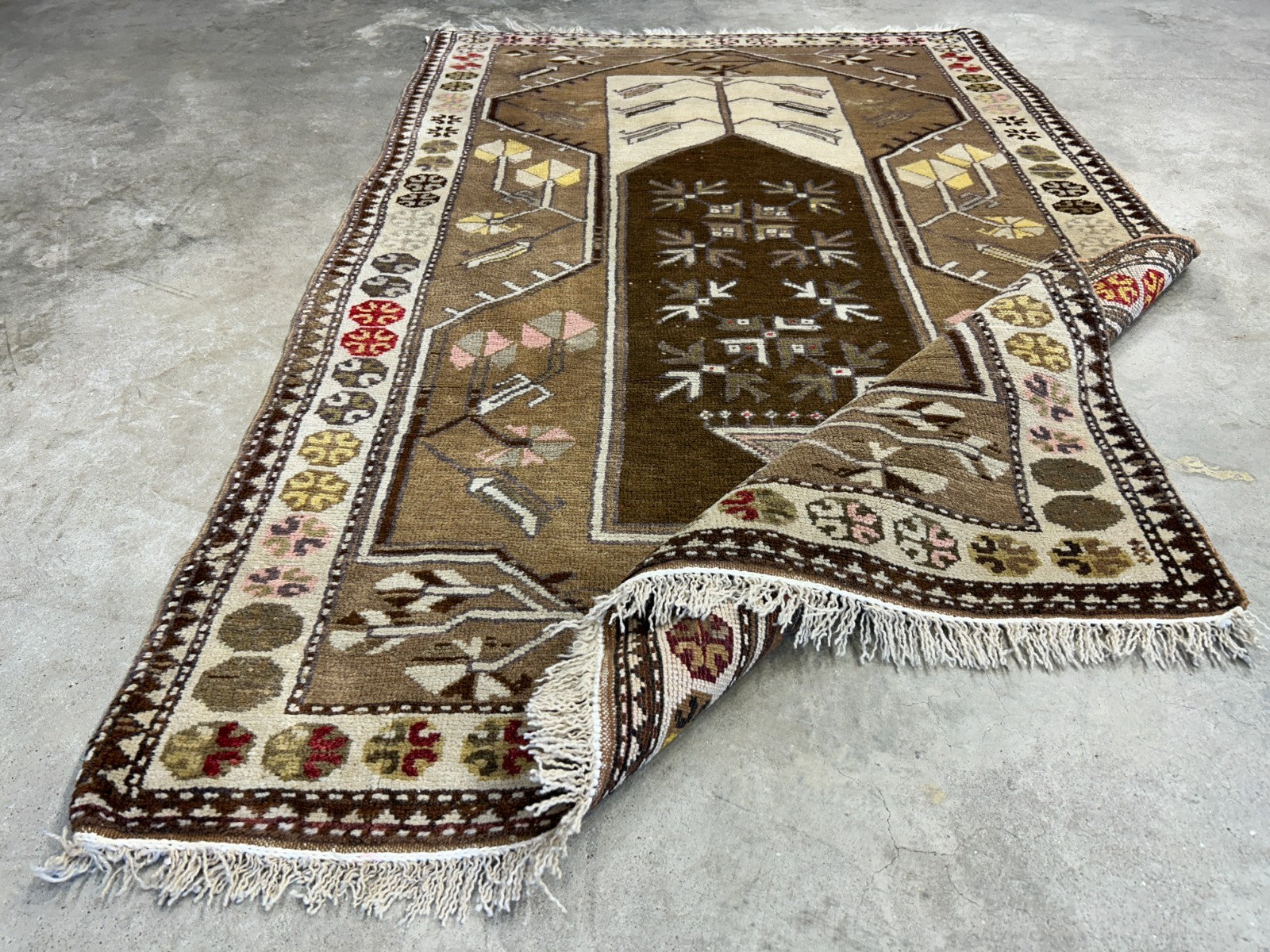 3'5"x5'3" Hand-Knotted 100% Wool Pile Kazak Area Rug - Carpet