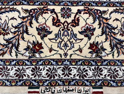 8'6"x12' Extra Fine Hand-Knotted Wool & Silk Isfahane Rug