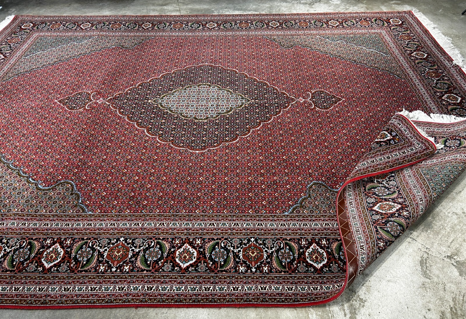 8'8"x11'3" One-Of-a-Kind Hand-Knotted Silk & Wool Tabrize Fish Style Rug