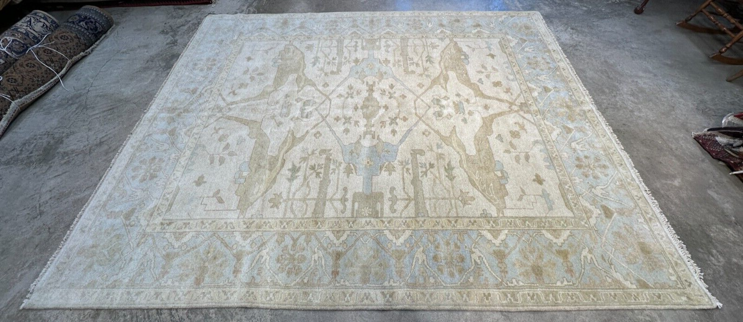 8'x10' Hand-Knotted 100% Lamb Wool Oushak Carpet - Area Rug