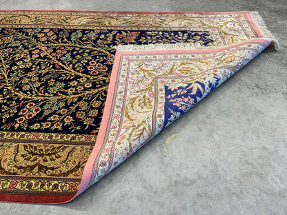 3'3"x4'11" Exquisite Extra-Fine Hand-Knotted 100% Silk Tree of Life Area Rug