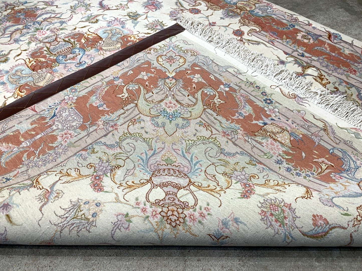 5'x6'8" Very Fine Hand-Knotted Wool & Silk Blend Tabrize Carpet - Area Rug