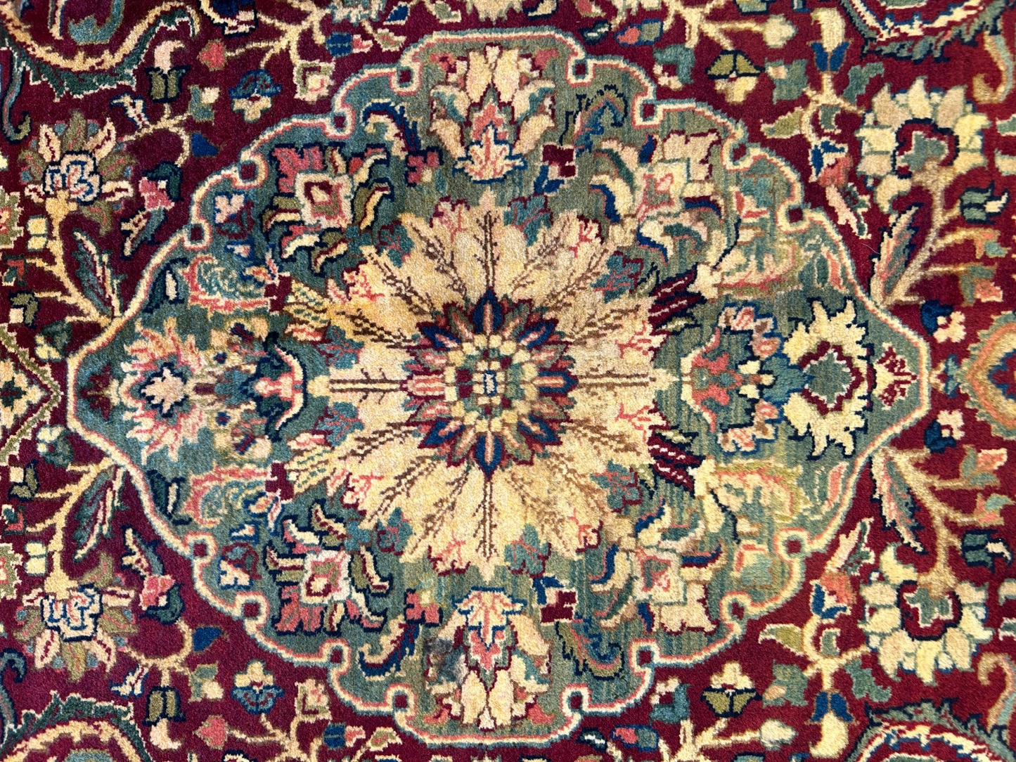 9'1"x12'3" Very Fine Hand-Knotted 100% Fine Wool Pile IndoTabriz Rug