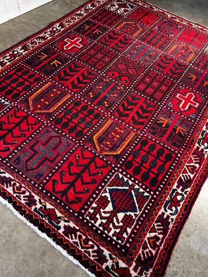 5'5" x 7'6'' Hand-Knotted 100% Wool Pile Bakhtiare Area Rug