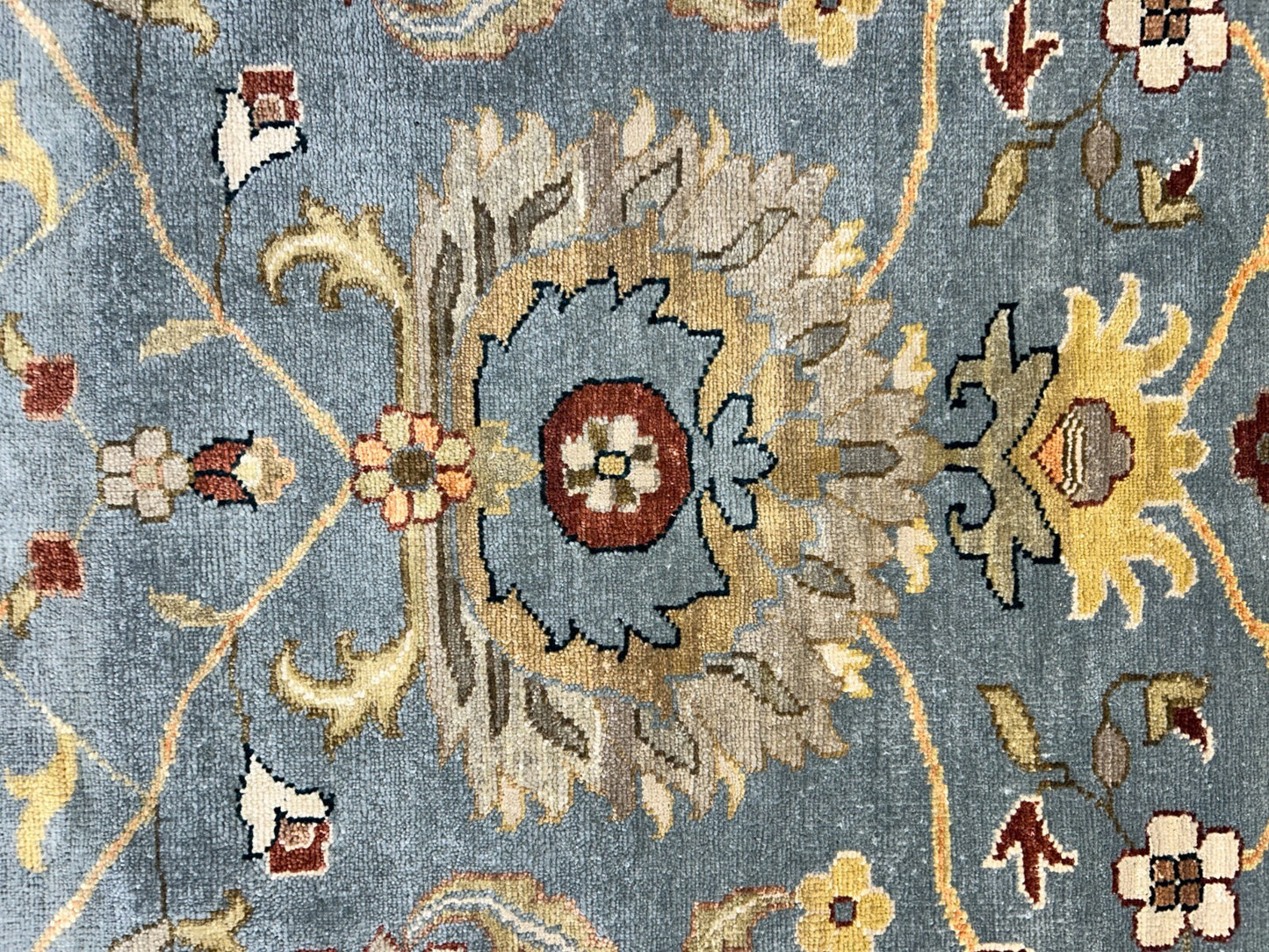 9'x12' Hand-Knotted 100% Wool Pile Mahal Design Carpet - Area Rug