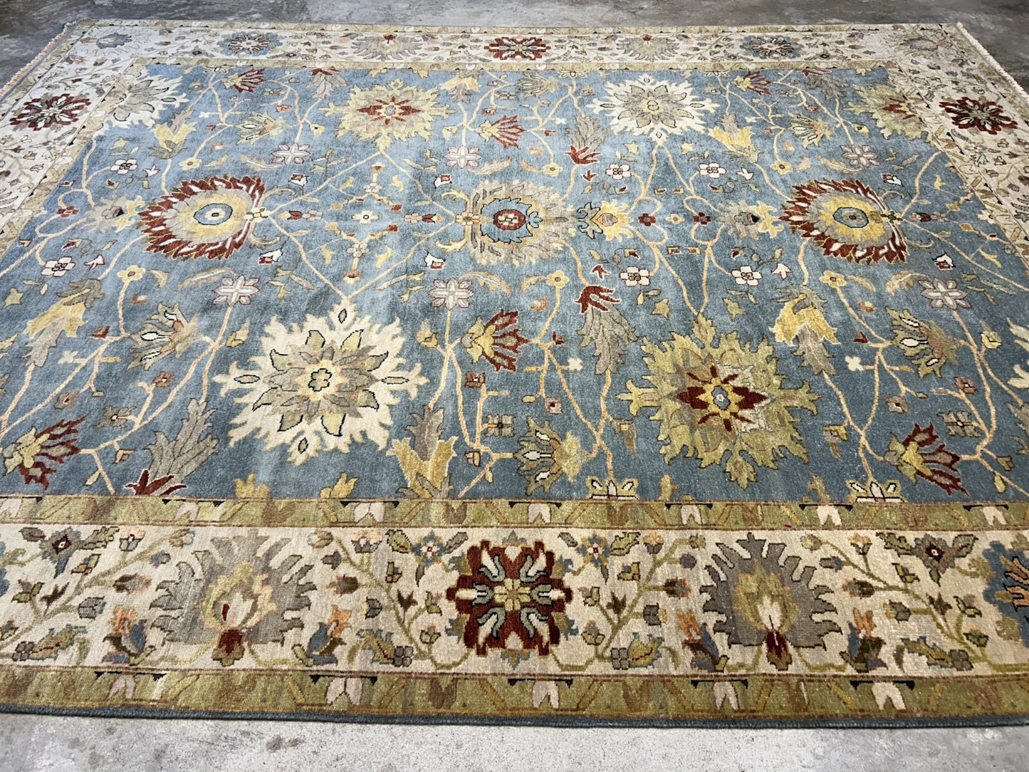 9'x12' Hand-Knotted 100% Wool Pile Mahal Design Carpet - Area Rug
