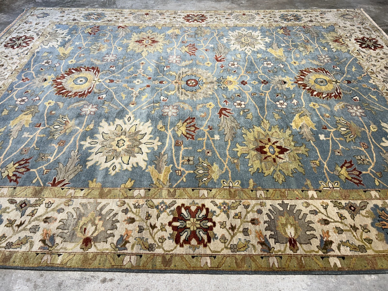 9'x12' Hand-Knotted 100% Wool Pile Mahal Design Carpet - Area Rug