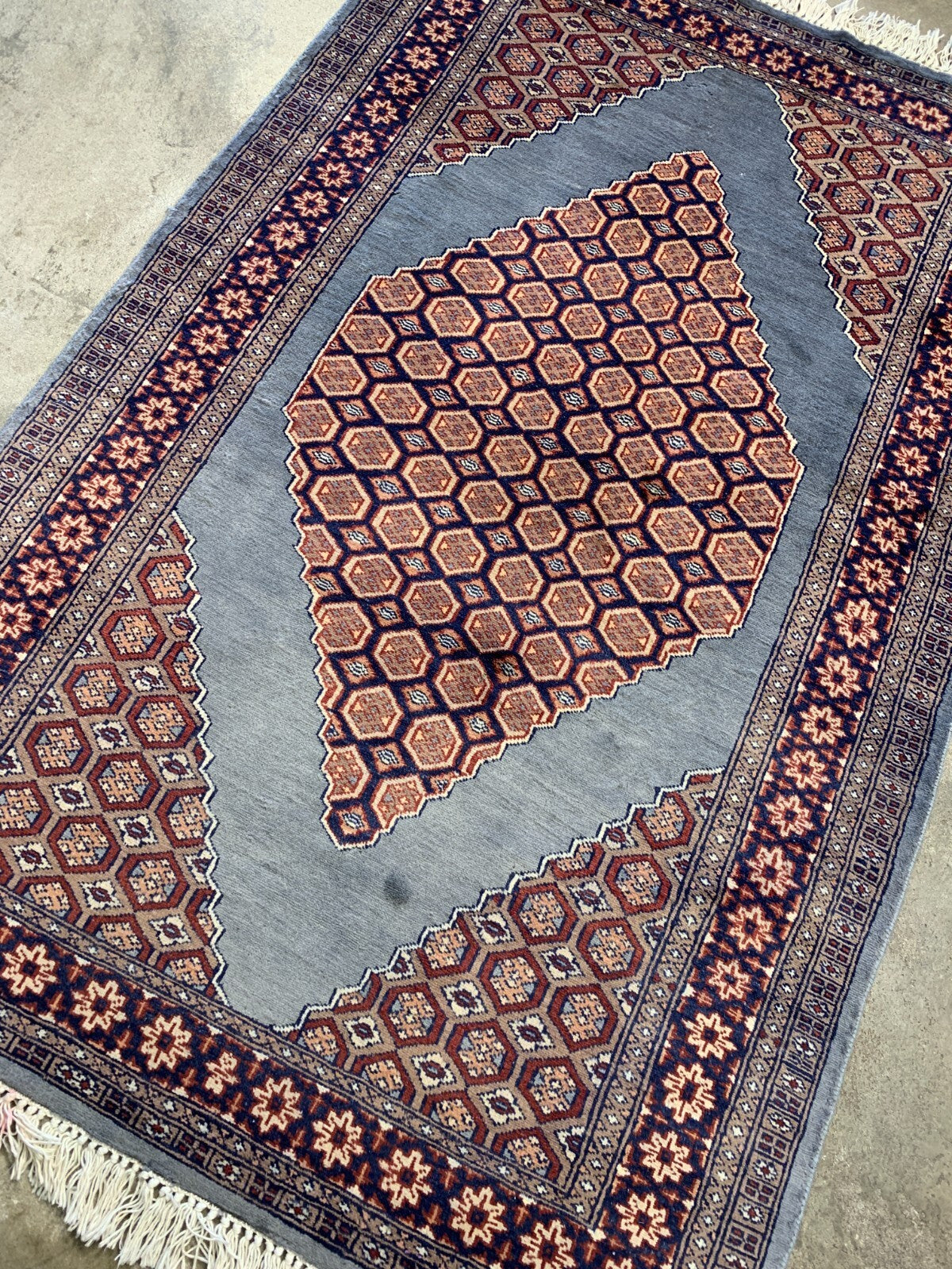 3'11" x 6'0" Hand-Knotted 100% Lamb Wool Pile Pakistan Area Rug - Carpet