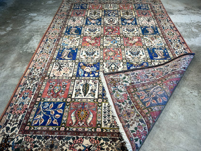 6'6"x10'0" Hand-Knotted 100% Lamb Wool Bakhtiarie Carpet - Area Rug