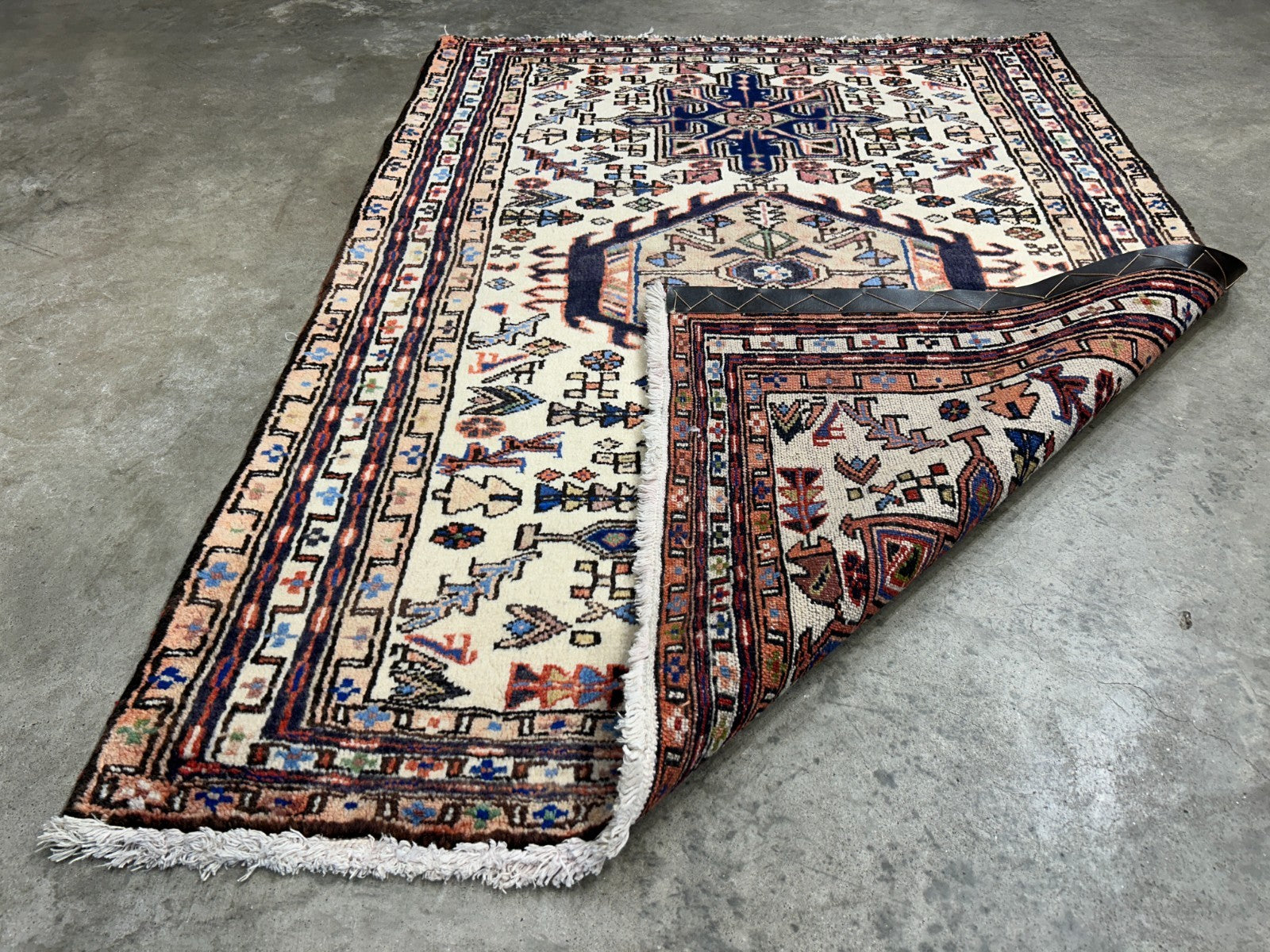 3'8"x5'2" Hand-Knotted 100% Wool Pile Karaja Area Rug - Carpet