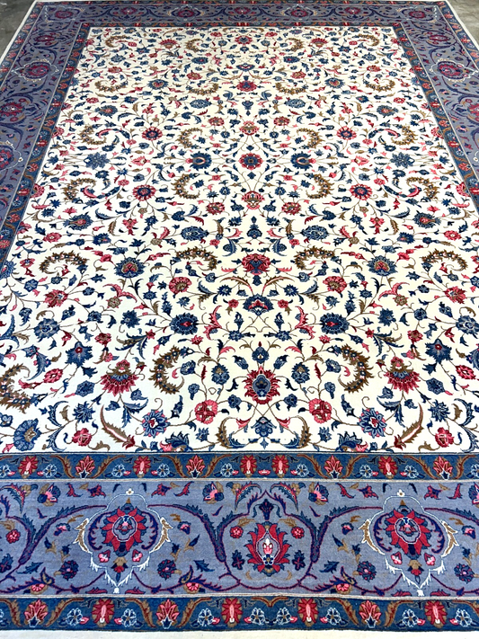 9'2"x12'1" Hand-Knotted 100% Wool Pile Oriental Rug