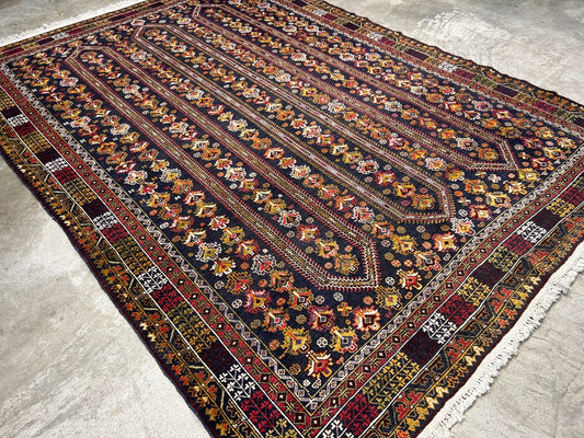 6'5"x8'9" Hand-Knotted 100% Wool Pile Balouchi Carpet - Area Rug
