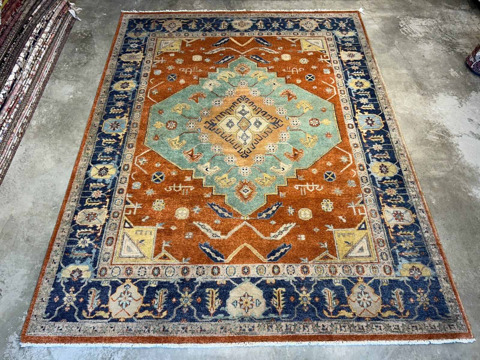 9'2"x11'11" Hand-Knotted 100%  Wool Pile IndoSerapi Rug