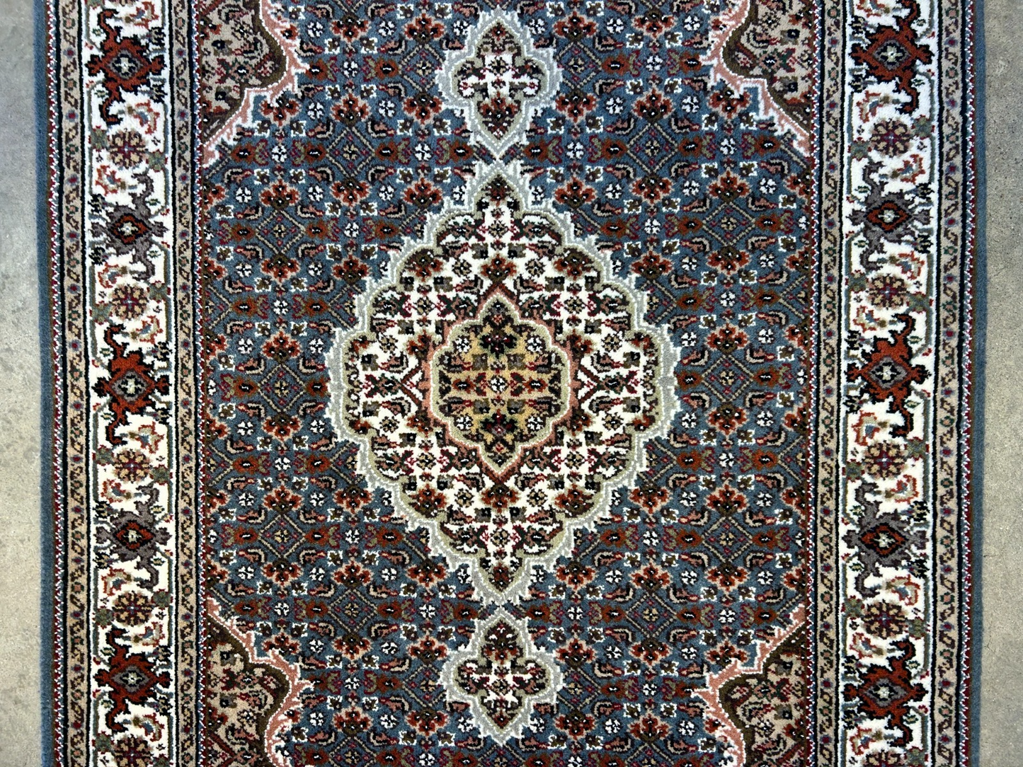 3'1"x4'10" Hand-Knotted Wool & Silk Pile Tabrize Mahi Rug