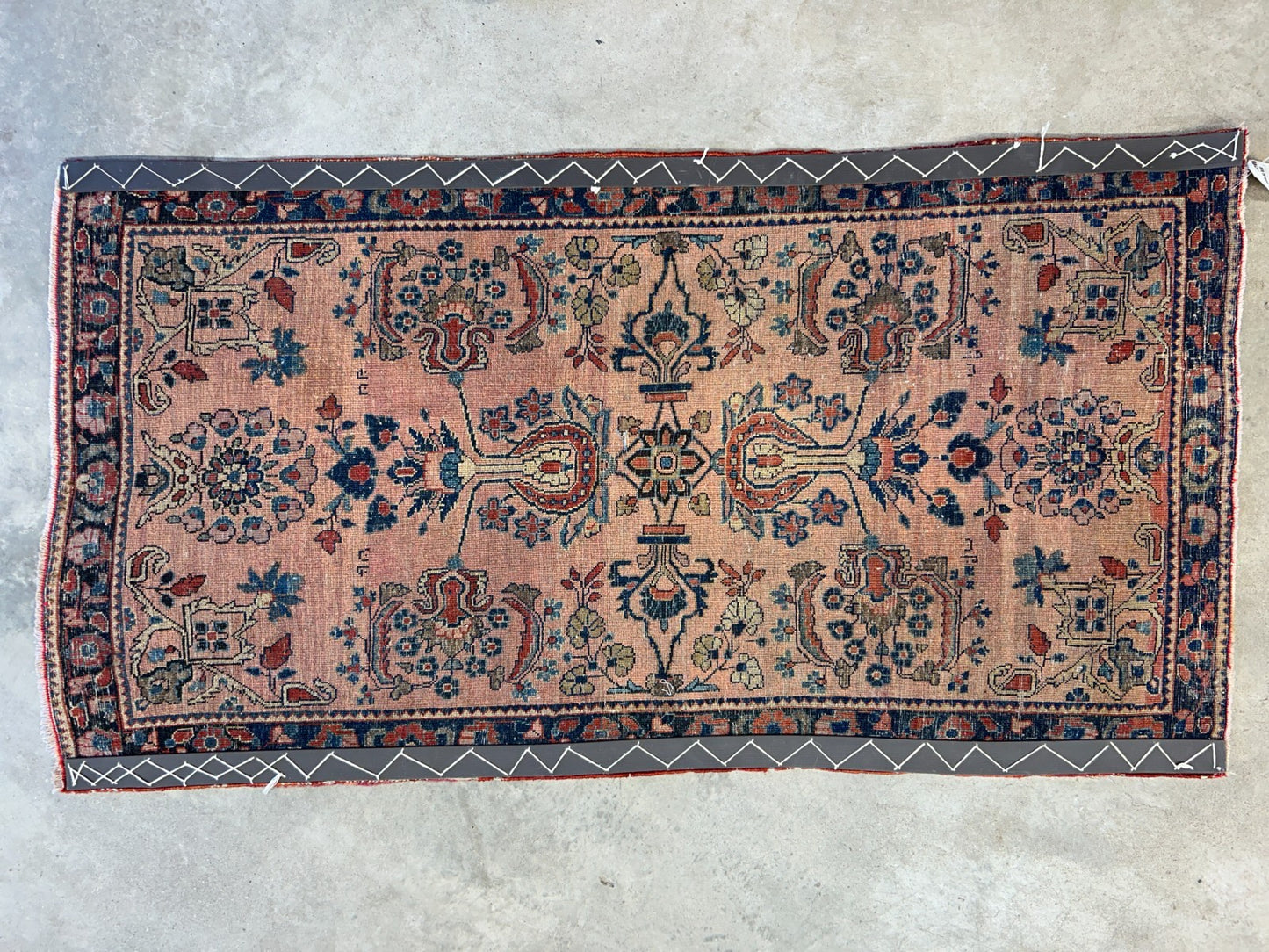 2'7"x4'10" Antique Hand-Knotted 100% Wool Pile Sarouke Area Rug - Carpet