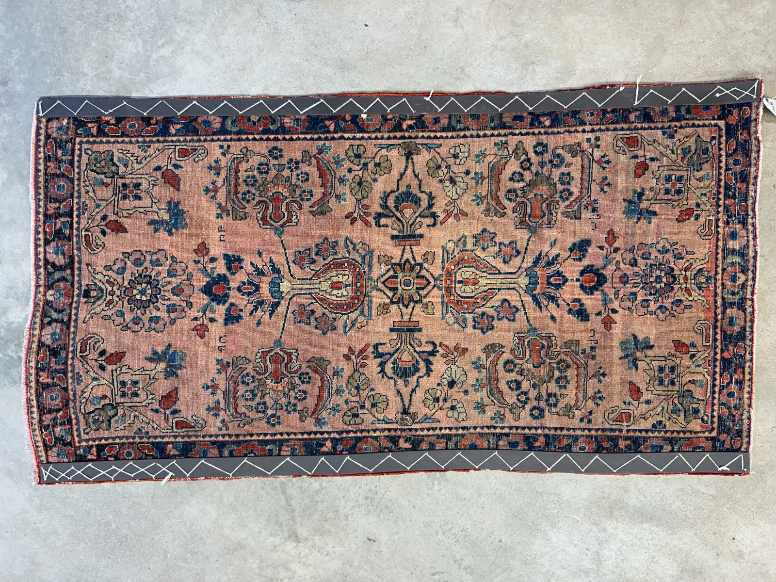 2'7"x4'10" Antique Hand-Knotted 100% Wool Pile Sarouke Area Rug - Carpet