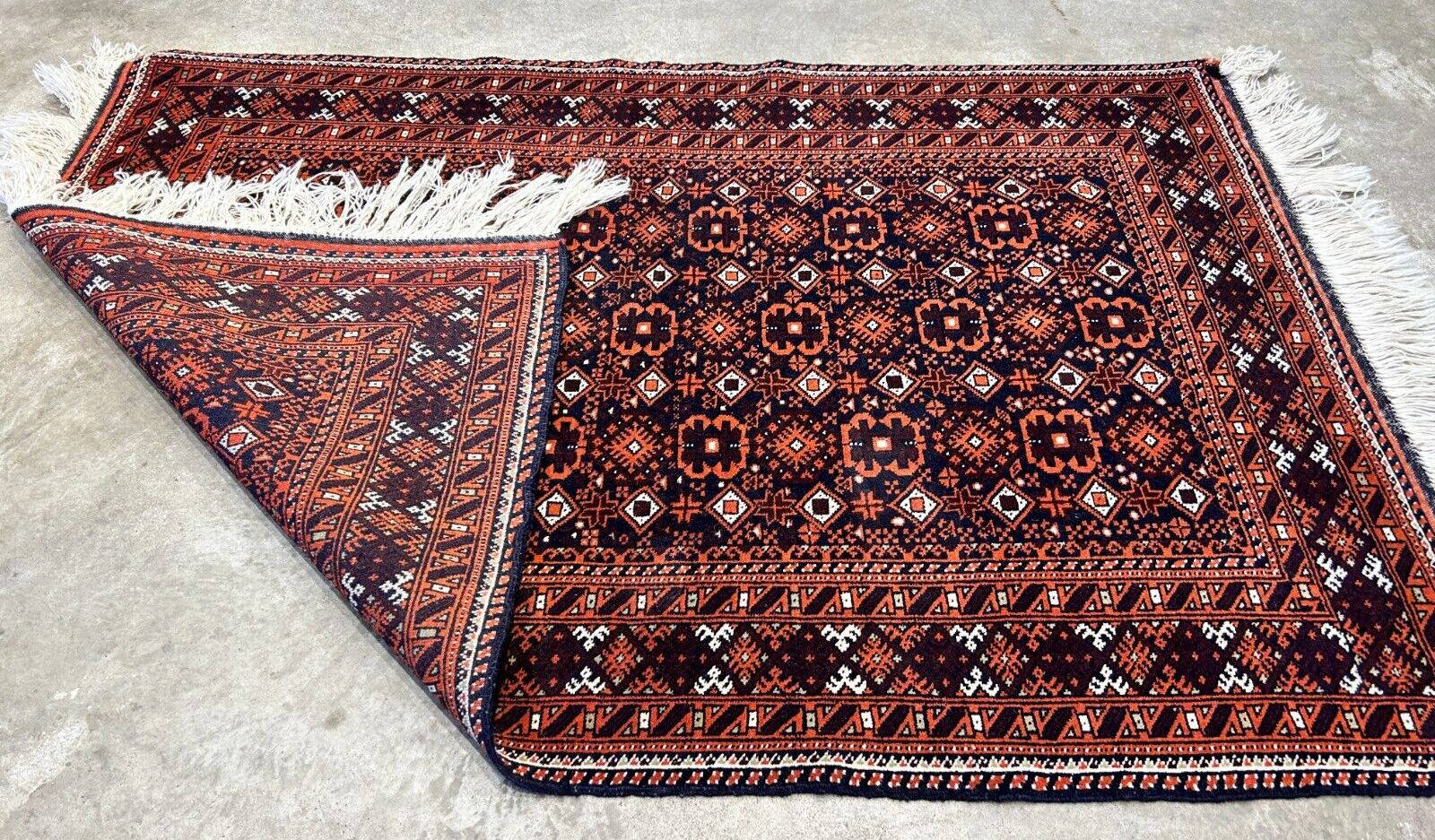 3'2"x4'6" Hand-Knotted 100% Wool Pile Afghan Area Rug