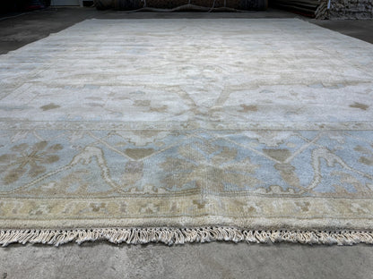 8'x10' Hand-Knotted 100% Lamb Wool Oushak Carpet - Area Rug