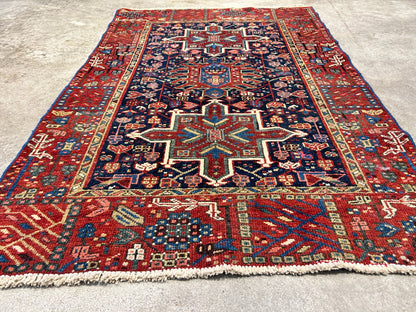 3'x4'6" Antique Hand-Knotted 100% Wool Pile Karaja Rug