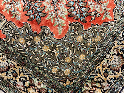 3'3"x5'7" Exquisite Fine Hand-Knotted 100% Silk Tree of Life Area Rug